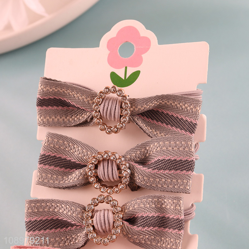 Top selling fashionable girls bowknot hair ring hair rope