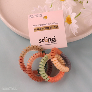 Top products multicolor girls simple telephone wire hair ring hair ties