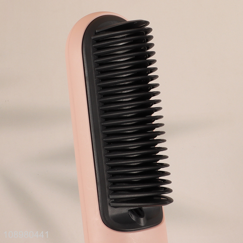 Wholesale cordless hair straightener brush rechargeable mini ceramic flat iron