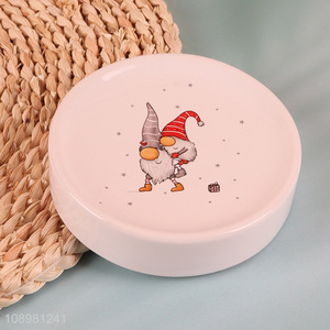 Online Wholesale Round Ceramic Christmas Soap Dish Porcelain Bar Soap Holder