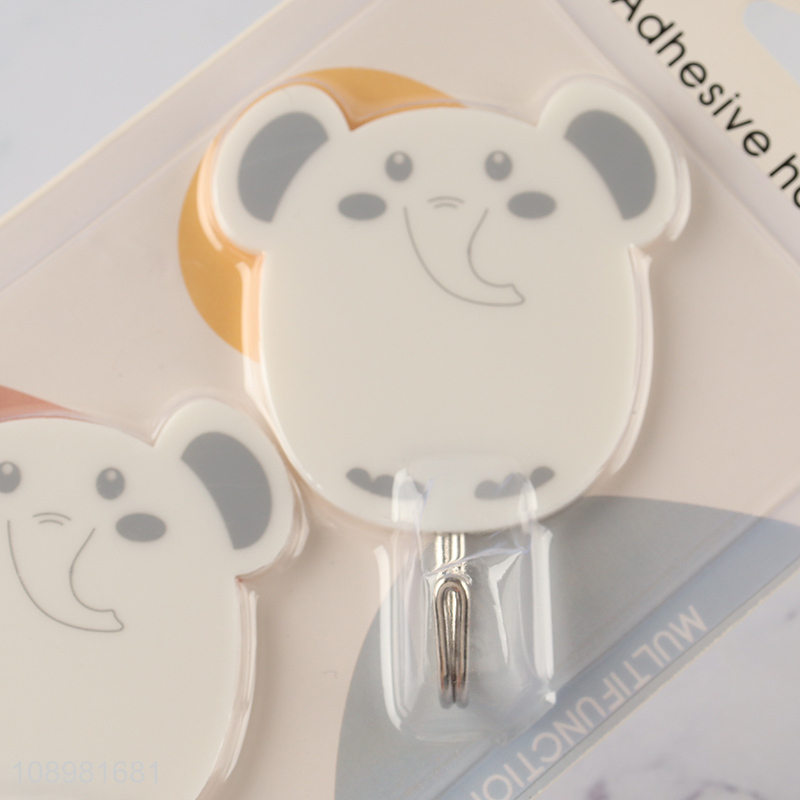 Yiwu market cartoon elephant shape 2pcs sticky hook adhesive hook