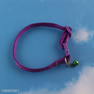 Latest products pet <em>dog</em> adjustable polyester <em>collar</em> with bell