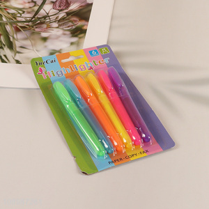 Factory Supply 6 Colors Highlighter Marker Pens for School Office Teacher