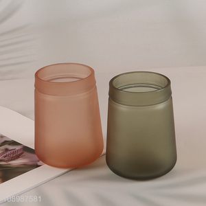 High Quality Colored Frosted Glass Bathroom Brushing Cups Drinking Cups