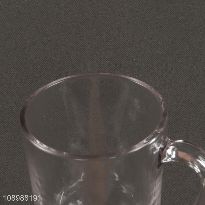 High Quality 300ml Footed Glass Water Cup Coffee Mug With Handle