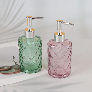 Hot Selling Colored Glass Liquid Soap Dispenser Bottle with Pump for Bathroom