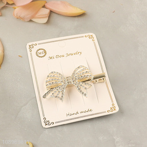 Online wholesale bowknot alloy hair accessories diamond-encrusted <em>hairpin</em> for girls