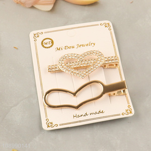 Top selling heart shape alloy women hairpin hair accessories wholesale