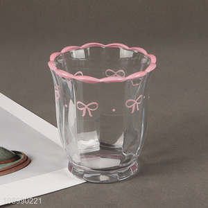 China Product Bowknot Glass Cup Juice Wine Cup Modern Drinkware Glasses