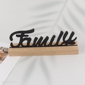 Top quality family word wooden tabletop <em>decoration</em> ornaments