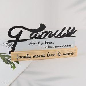 Hot selling family word wooden desktop ornaments <em>decoration</em>