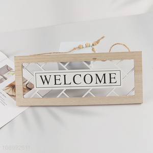 Good quality welcome word wooden hanging ornaments for <em>decoration</em>