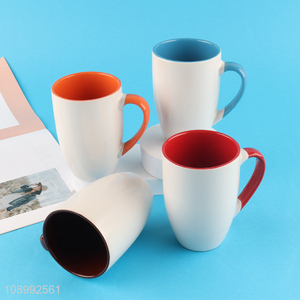 Factory price ceramic water cup coffee cup with handle