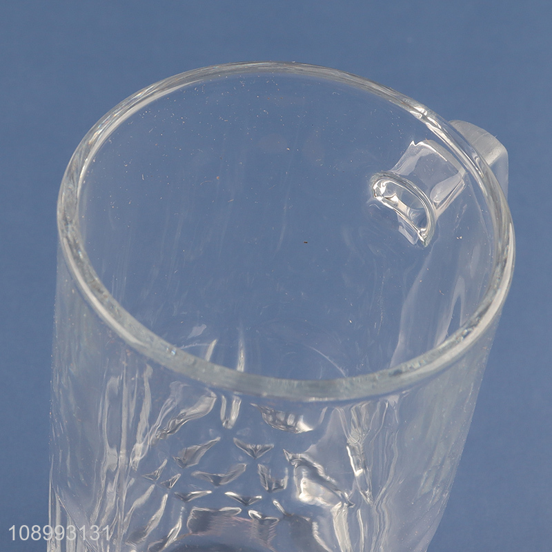 Good price 2pcs unbreakable glass water cup drinking cup with handle