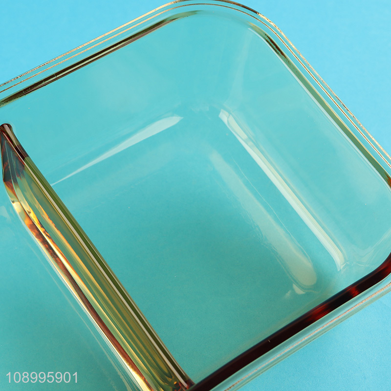 Yiwu market 2compartment glass preservation box lunch box with tableware set