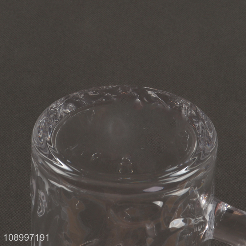 China Product Clear Glass Water Cup Lead Free Drinking Glasses with Handle