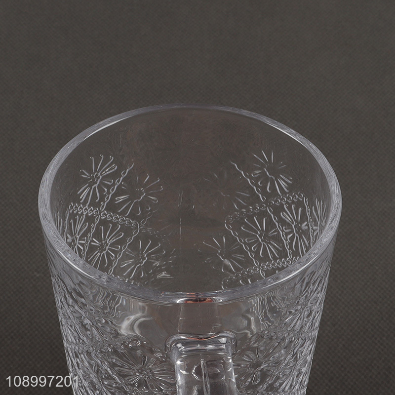 Good Quality Clear Glass Water Cup Lead Free Glass Milk Cup with Handle