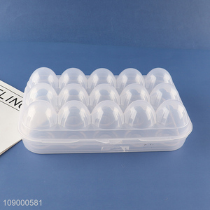 Wholesale 15 Slots Plastic Egg Container Reusable Egg Holder for Fridge