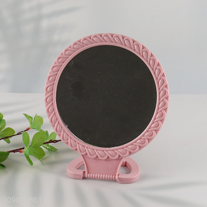 Top selling pink round makeup mirror desktop mirror wholesale