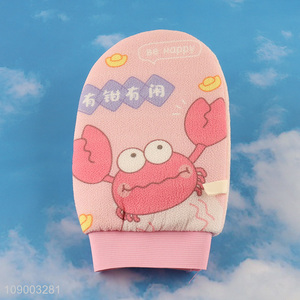 Factory Price Cartoon Crab Bath Gloves Shower Mitts Body Scrub Gloves