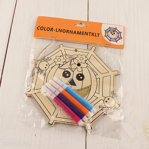 Wholesale Halloween DIY Coloring Wooden Craft Kit Halloween Party Decoration Supplies