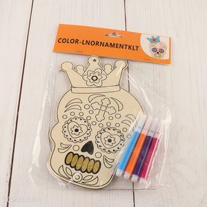 High Quality Halloween DIY Coloring Wooden Craft Kit DIY Halloween Ornaments