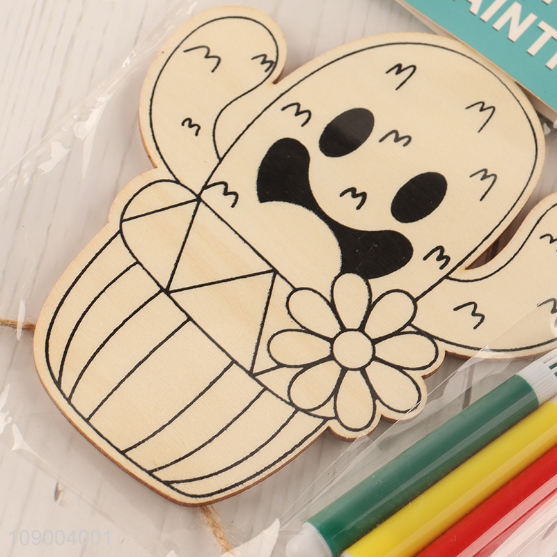 Wholesale DIY Painting Wooden Ornaments Crafts for Kids Boys Girls