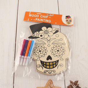 Online Wholesale DIY Coloring Wooden Craft Kit Halloween Hanging Ornaments for Kids