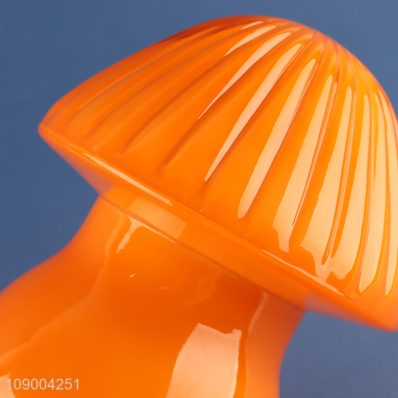 New Product Glass Mushroom Table Lamp USB Rechargeable 3 Colors Dimmable Led Night Lamp