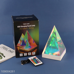 High Quality Acrylic Table Lamp Triangular Table Light RGB Led Night Light for Bedroom