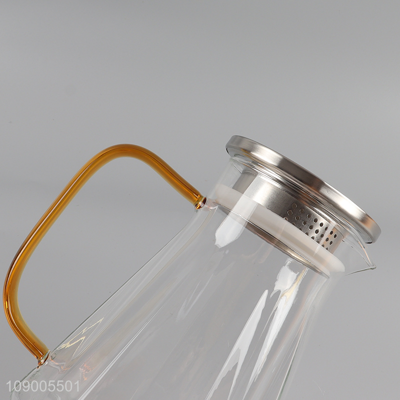 New arrival 1500ml heat-resistant glass water pot tea pot with handle