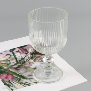 Factory supply retro striped goblets glass cup wine glasses champagne glasses