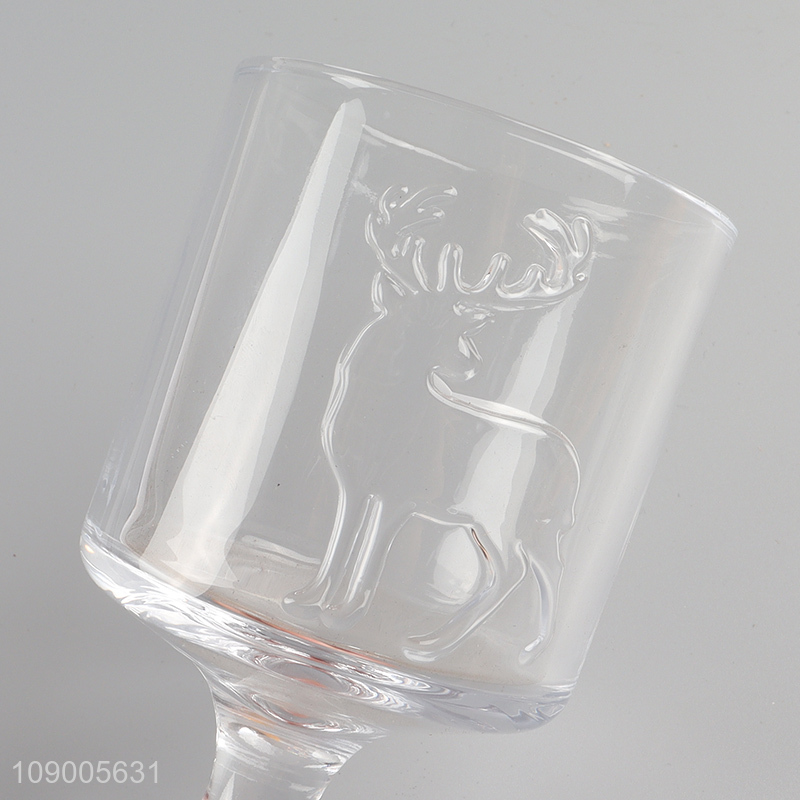 Hot selling clear glass embossed goblet coffee cup juice cup champagne glasses