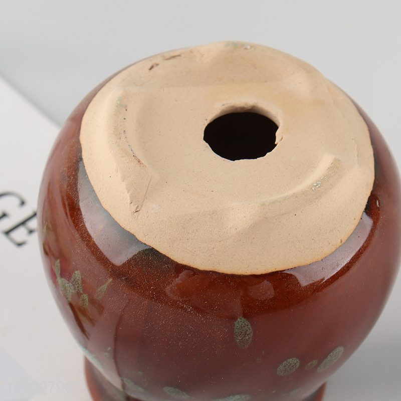 Online Wholesale Glazed Ceramic Succulent Planter Flower Pot with Drainage Hole