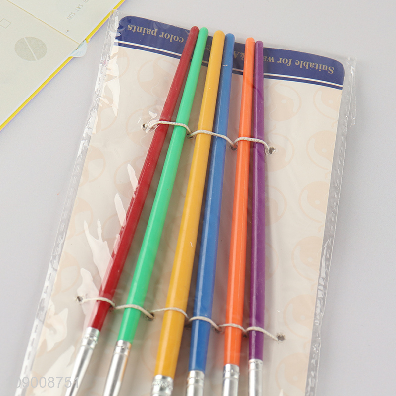 Good Quality 6PCS Nylon Bristle Artist Paint Brushes for Watercolor