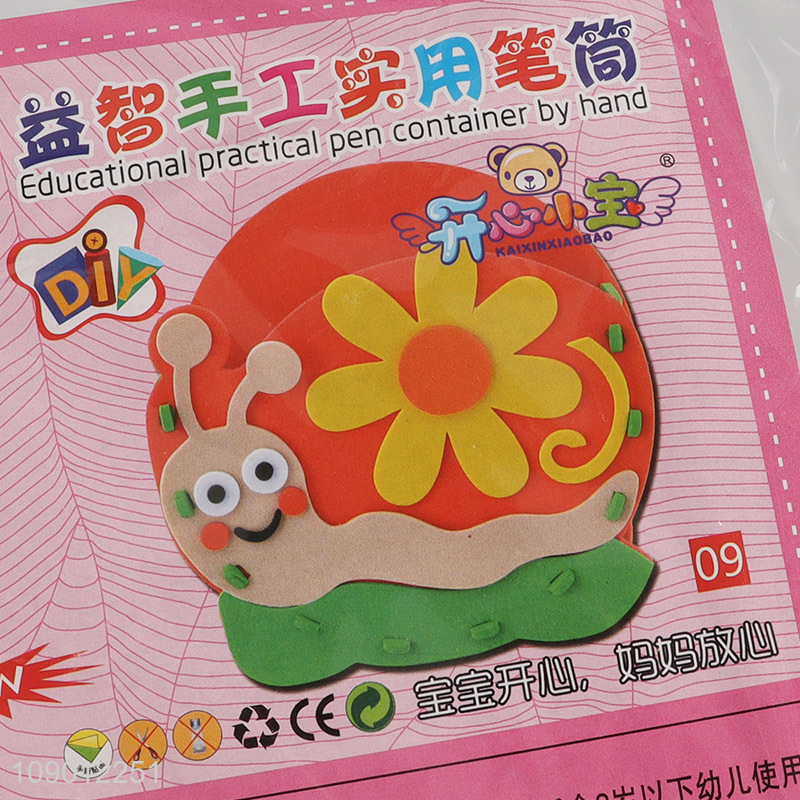 China factory cartoon snail stationery diy pen holder for children