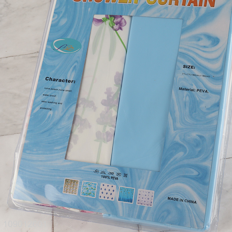 High Quality 71X71 Inch PEVA Shower Curtain Waterproof Bath Curtain