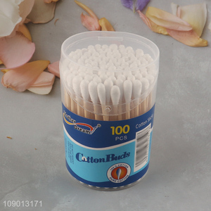 High Quality Cotton Buds 100 Count Disposable Cotton Swabs for Makeup