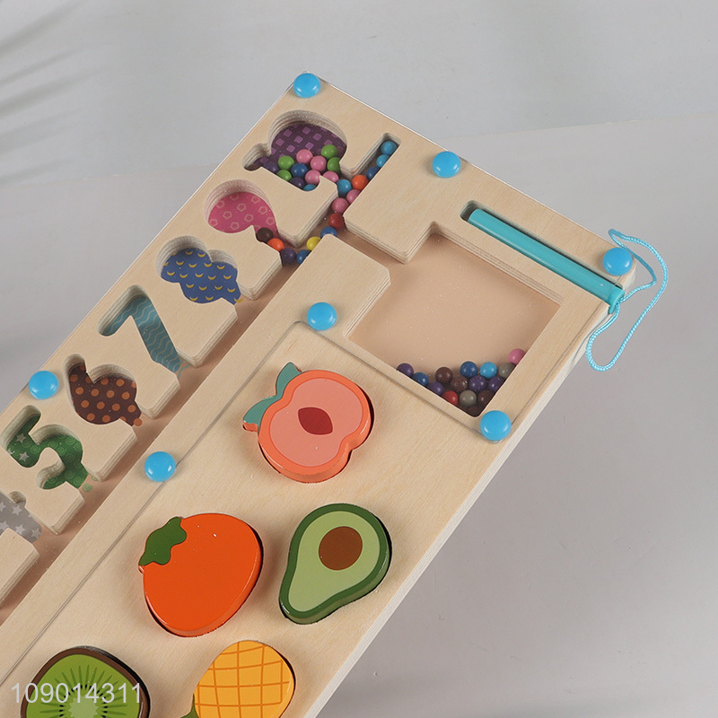 New arrival children educational toy wooden fruits number walking beads toys