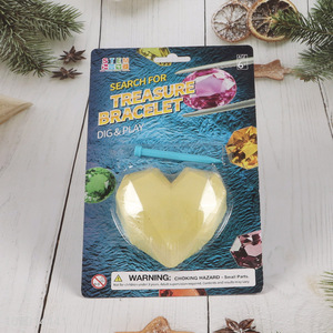 Top selling creative heart shape <em>bracelet</em> treasure digging kit for kids