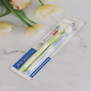 Best selling 2pcs adult oral care soft bristle toothbrush set wholesale