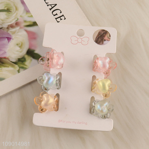 High Quality 6PCS Mini Hair Clips Candy-Colored Hairpins for Kids