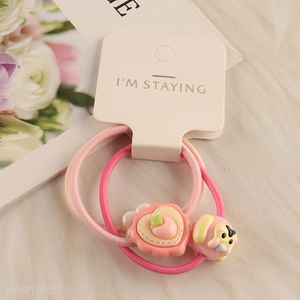 Popular Product 3PCS Elastic Hair Ties with Charms for Kids Girls