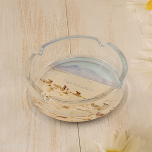 High Quality Round Glass Ashtray Ash Holder Case for Home Decoration