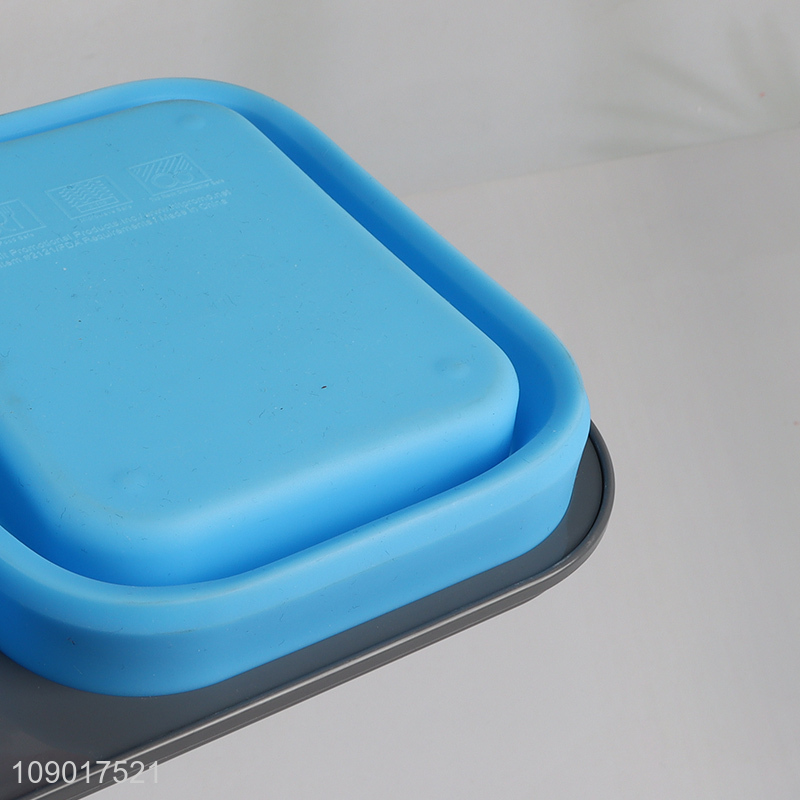 New arrival folding food grade silicone sealed lunch box for sale