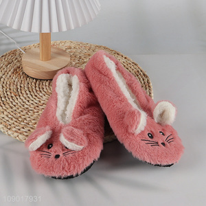 Best selling cartoon winter warm women plush home slippers floor slippers