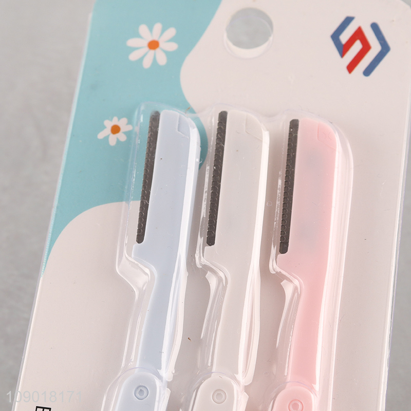 Hot Sale 3PCS Folding Eyebrow Trimmers Foldable Eyebrow Razors for Women Men