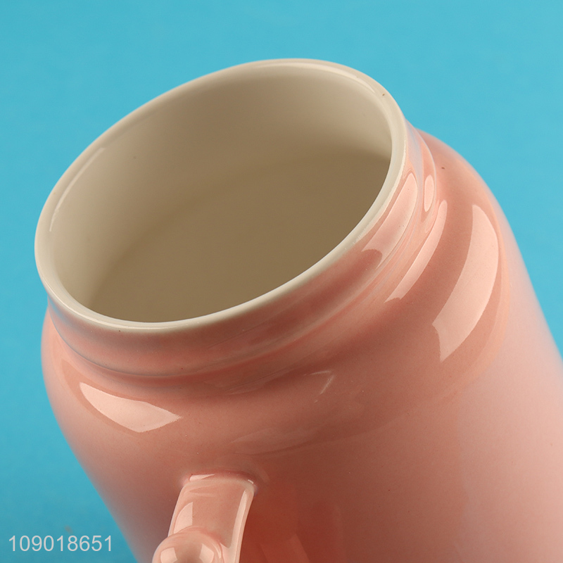 Wholesale 400ml Ceramic Coffee Mug Glazed Ceramic Cup with Mirror Lid