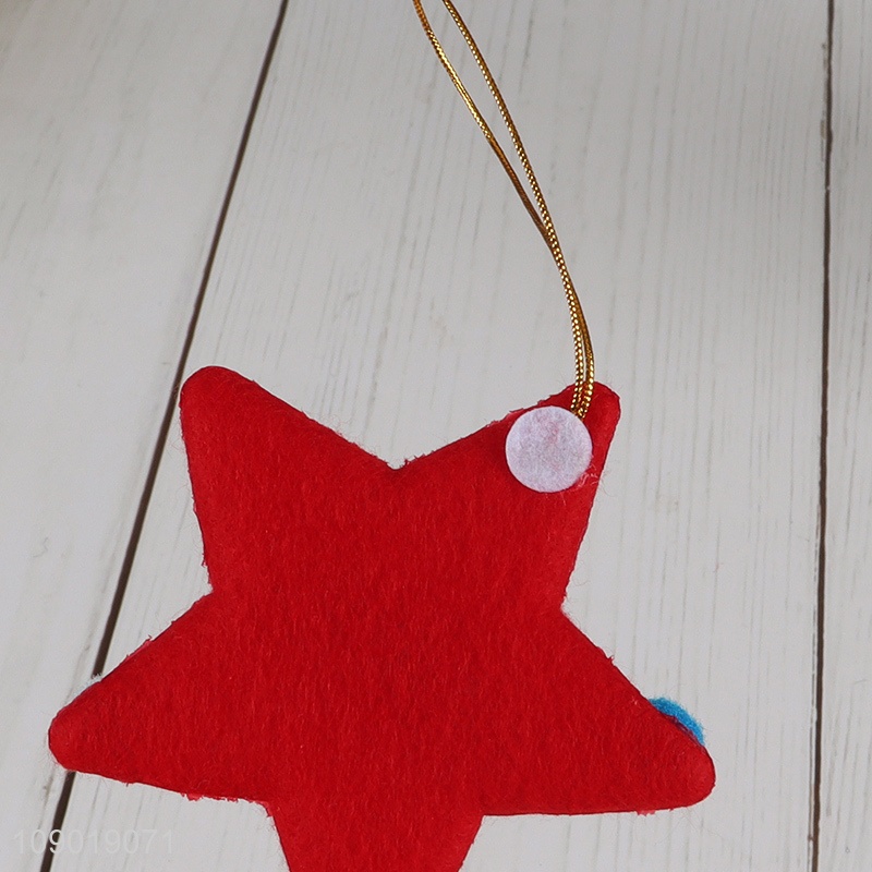 Top selling star shape non-woven fabric Christmas hanging ornaments wholesale