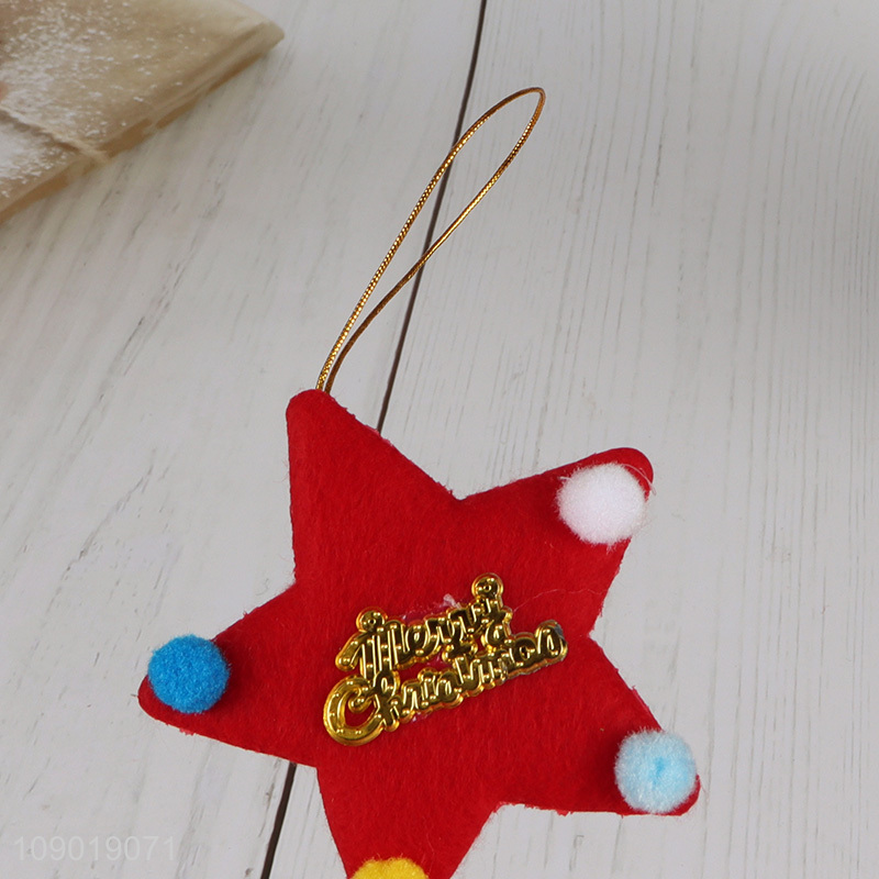 Top selling star shape non-woven fabric Christmas hanging ornaments wholesale